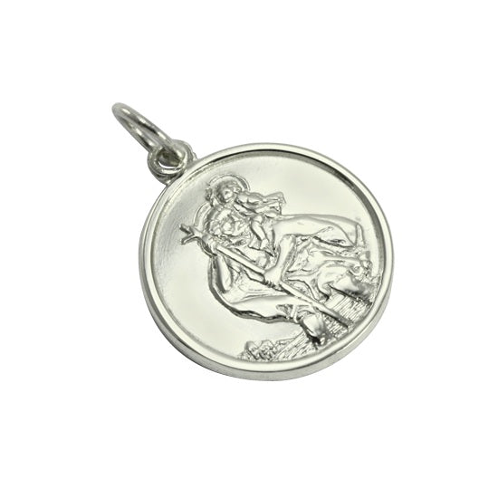 9 Karat Weißgold St. Christophorus Anhänger