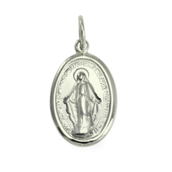 Wundertätige Medaille aus 9 Karat Weißgold