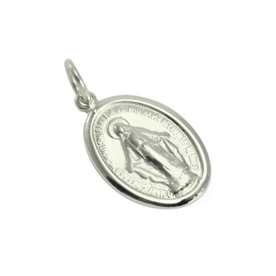 9 Karat Weißgold Wundertätige Medaille