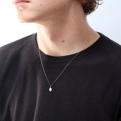 9 Karat Weißgold Miraculous Mary Medaillon Anhänger