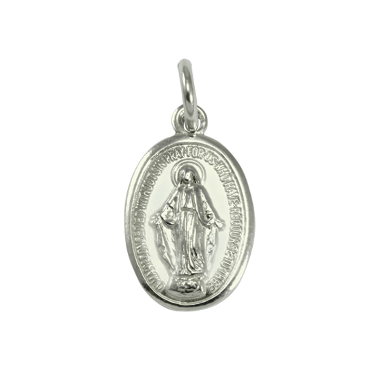 9 Karat Weißgold Heilige Maria Anhänger