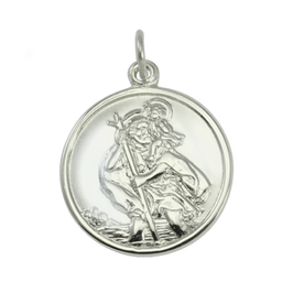 9 Karat Weißgold St. Christophorus Anhänger