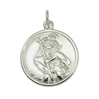 9 Karat Weißgold St. Christophorus Anhänger