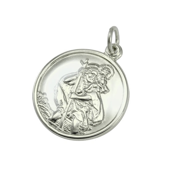 9 Karat Weißgold St. Christophorus Anhänger