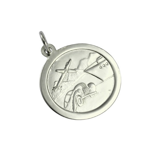 9 Karat Weißgold St. Christophorus Anhänger