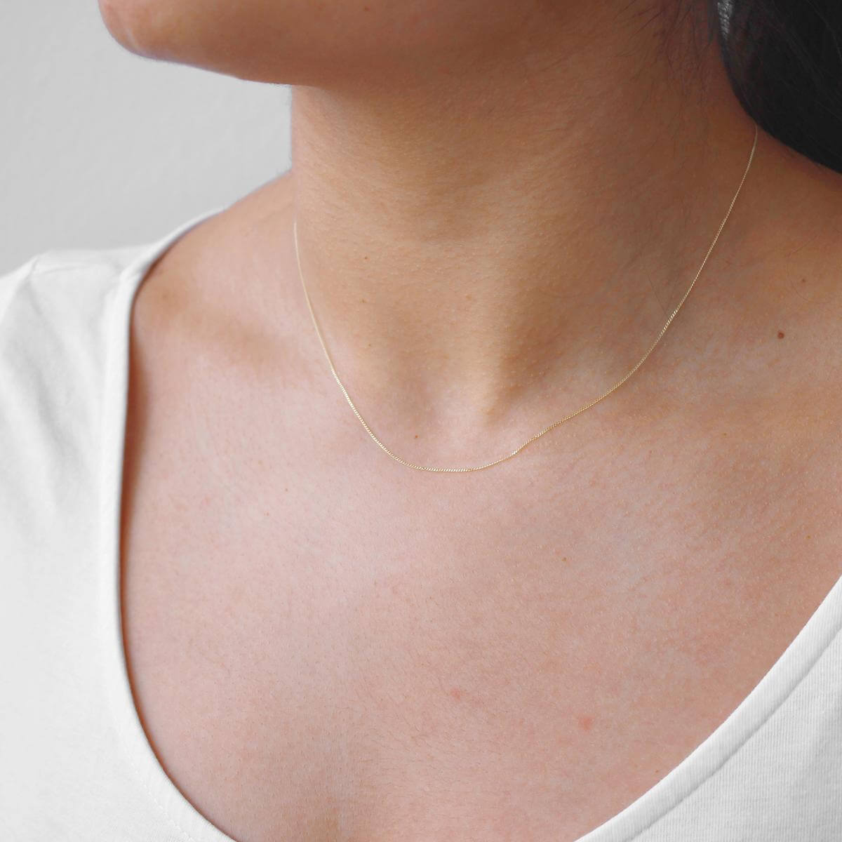 Halskette aus 9 Karat Gold mit Diamantschliff-Panzerkette