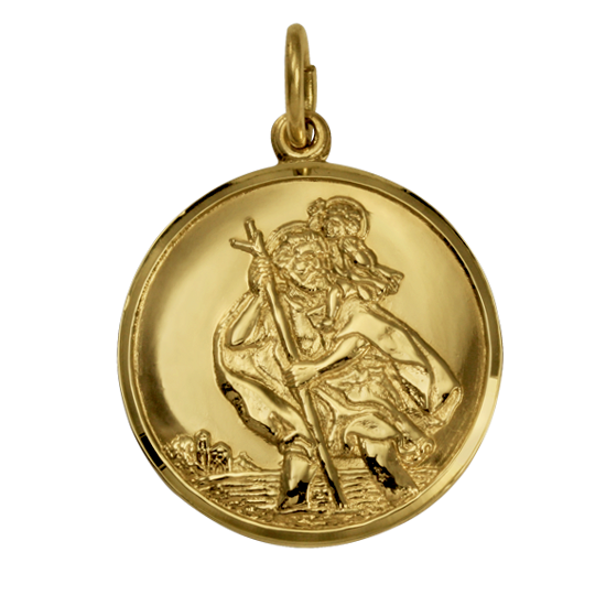 Gold St. Christopherus Anhänger
