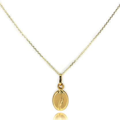 Halskette mit Kaffeebohne aus 9 Karat Gold – 16–20 Zoll