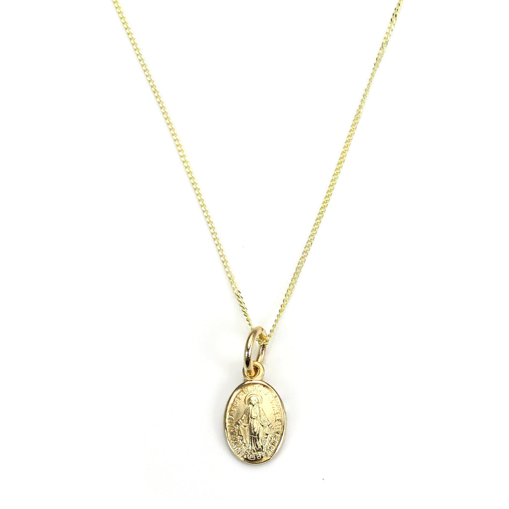 Halskette mit Miraculous Mary-Medaille aus 9 Karat Gold