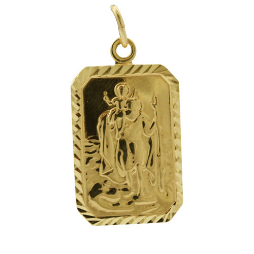 9 Karat Gold Christophorus Plaketten Anhänger 