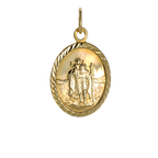 9 Karat Gold Oval St. Christophorus Anhänger