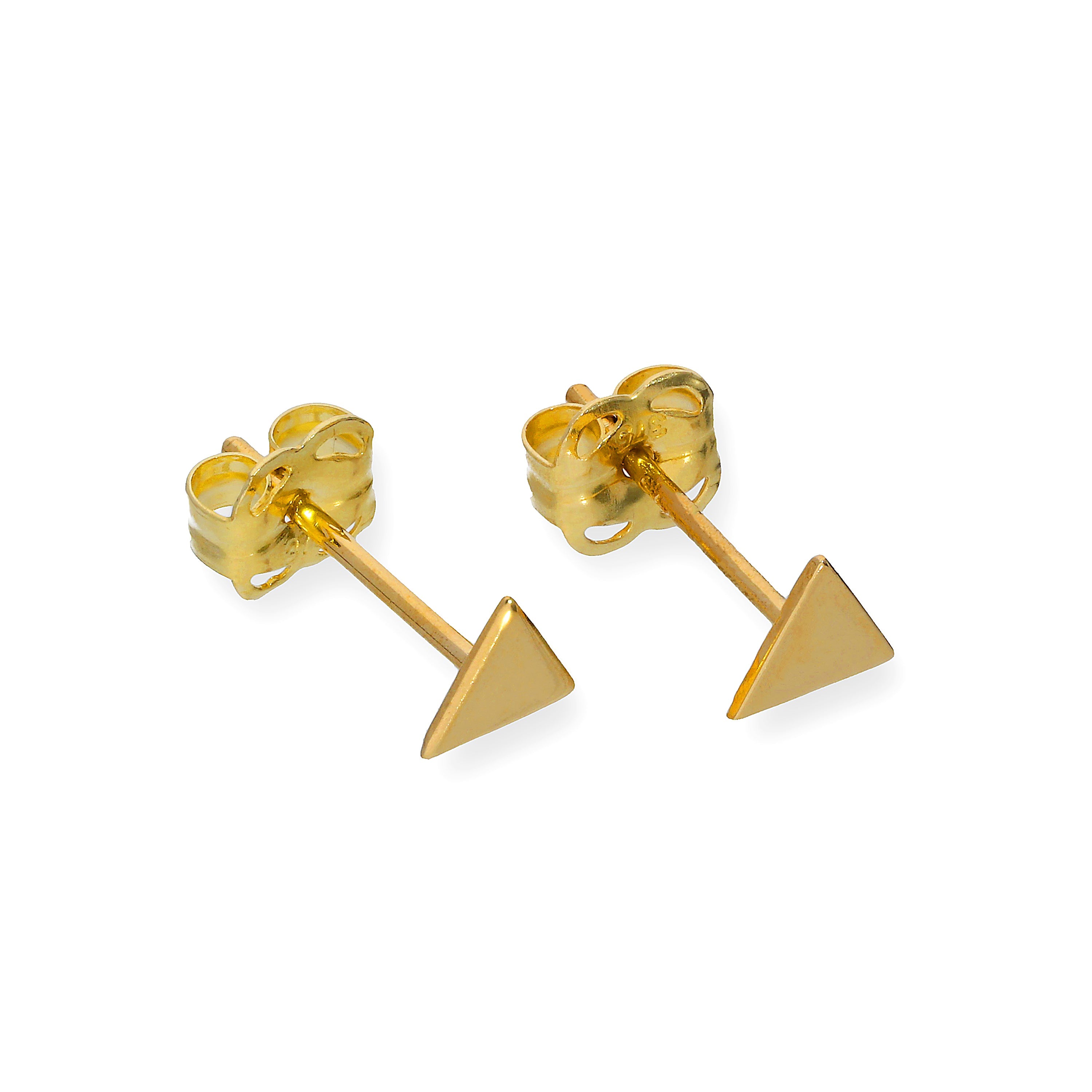 9 Karat Gold Klein Dreieck Ohrstecker