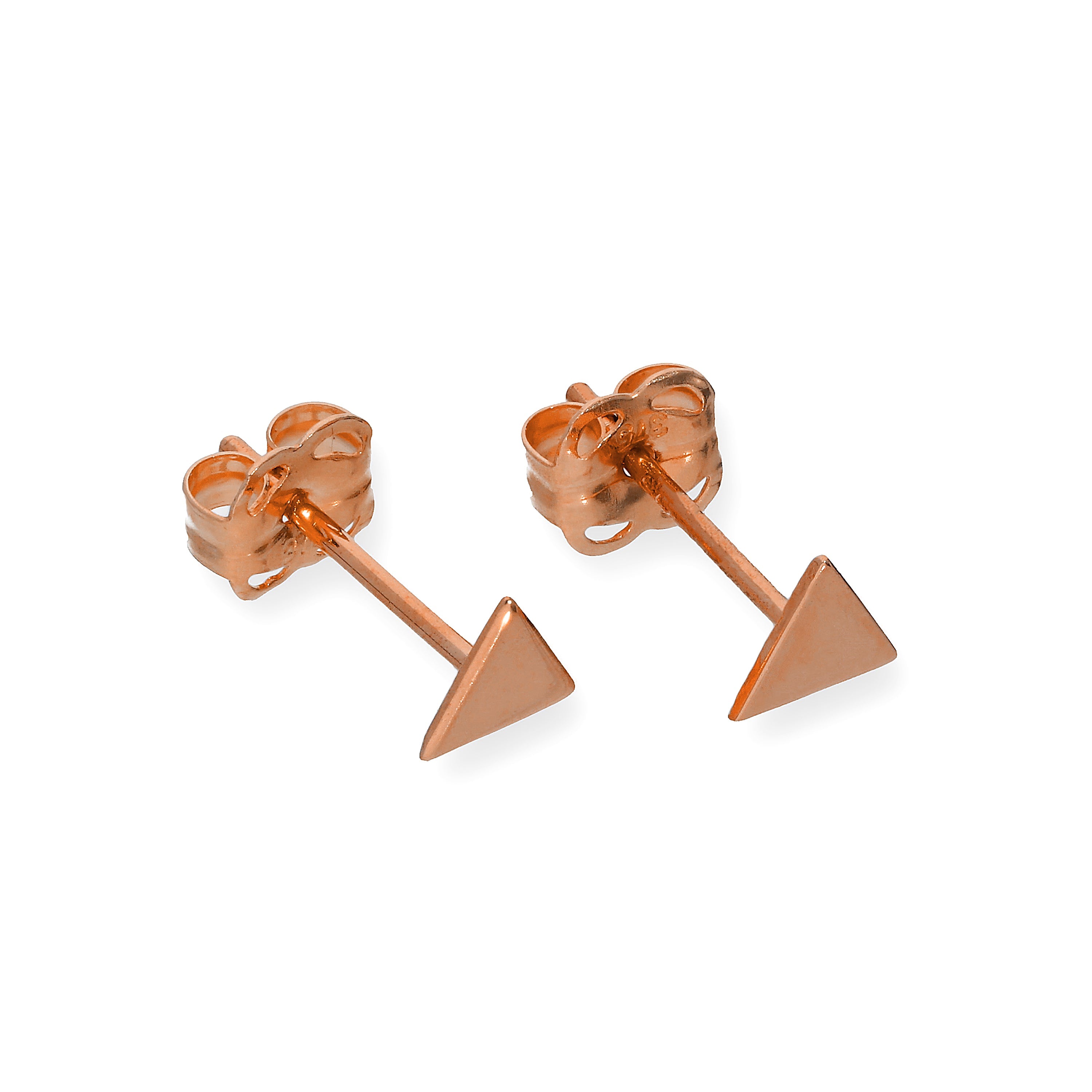 9 Karat Roségold Flach Dreieck Ohrstecker