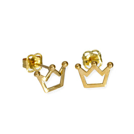 9 Karat Gold Königliche Krone Kontur Ohrstecker