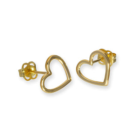 9 Karat Gold Herz Kontur Ohrstecker