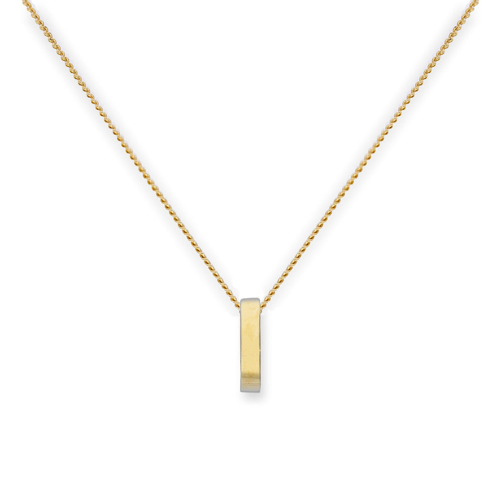 Halskette mit Karma-Kreis-Anhänger aus 9 Karat Gold, 40–50 cm