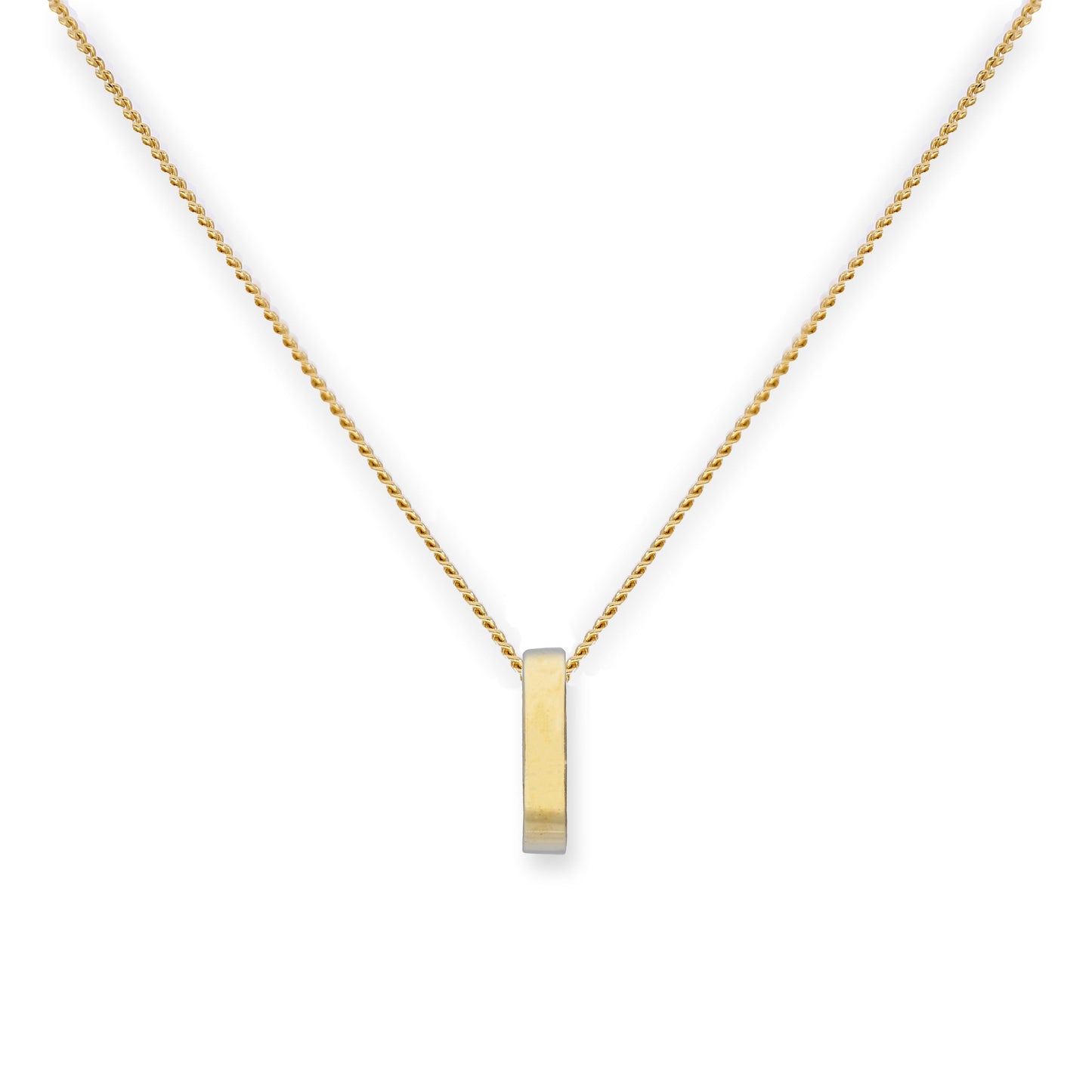 Halskette mit Karma-Kreis-Anhänger aus 9 Karat Gold, 40–50 cm