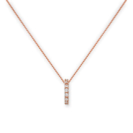 Halskette mit Anhänger aus 9 Karat Roségold und klarem CZ-Kristallrad, 16–18 Zoll