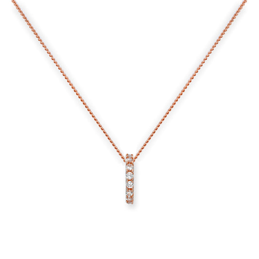 Halskette mit Anhänger aus 9 Karat Roségold und klarem CZ-Kristallrad, 16–18 Zoll