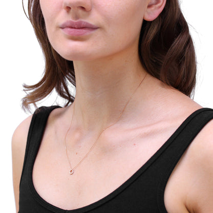 Halskette mit Anhänger aus 9 Karat Roségold und klarem CZ-Kristallrad, 16–18 Zoll