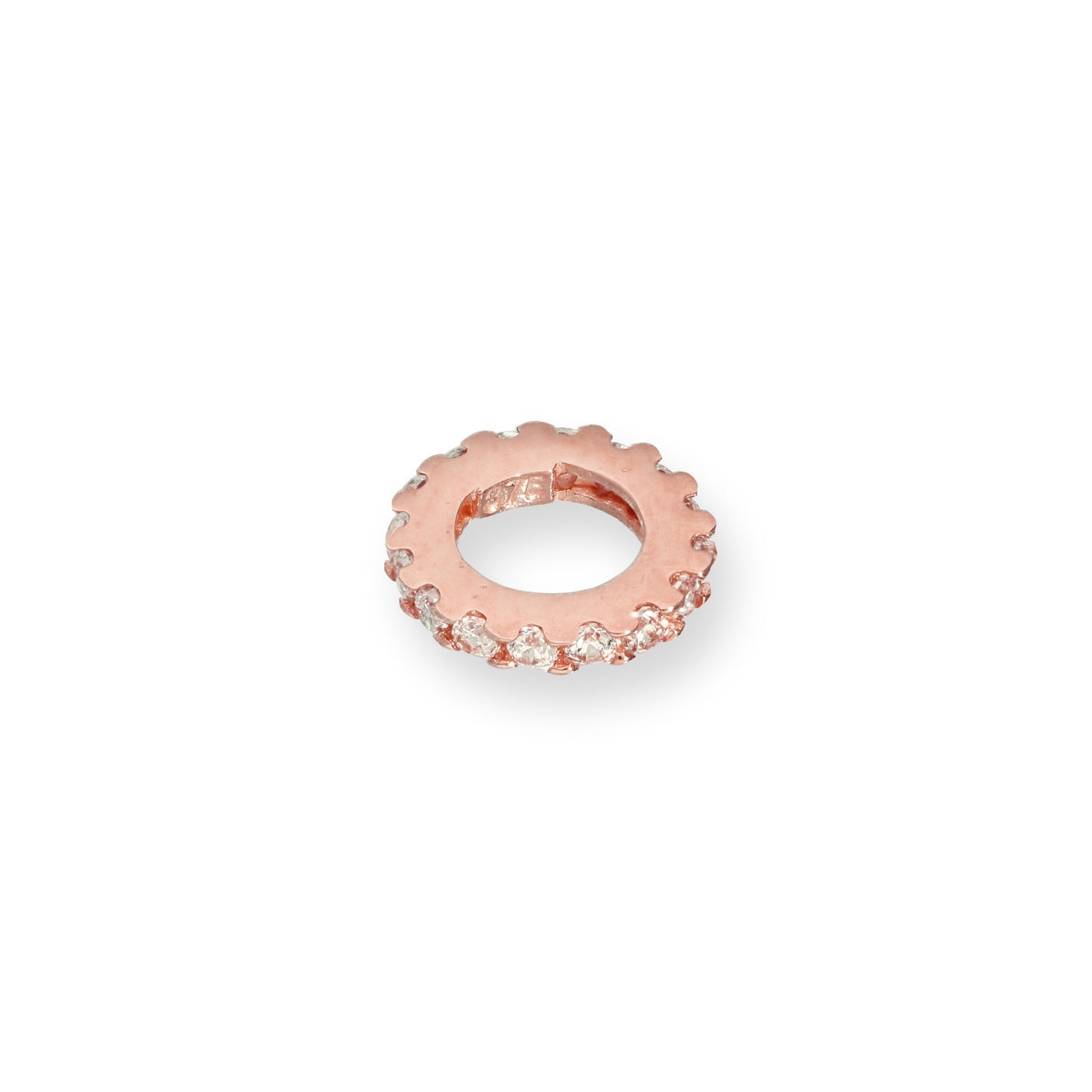 9 Karat Roségold & Klar CZ Kristall Rad Anhänger