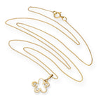 Halskette mit Blumenanhänger aus 9 Karat Gold und klarem Zirkonia, 16–20 Zoll