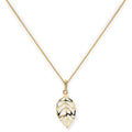 Halskette aus 9 Karat Gold mit ausgeschnittenem Blatt-Anhänger, 40 - 50 cm