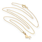 Halskette mit springendem Pferd aus 9 Karat Gold, 40–50 cm
