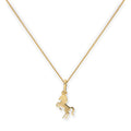 Halskette mit springendem Pferd aus 9 Karat Gold, 40–50 cm