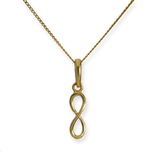 9 Karat Gold Unendlichkeitssymbol Anhänger Halskette 40,5 - 51cm