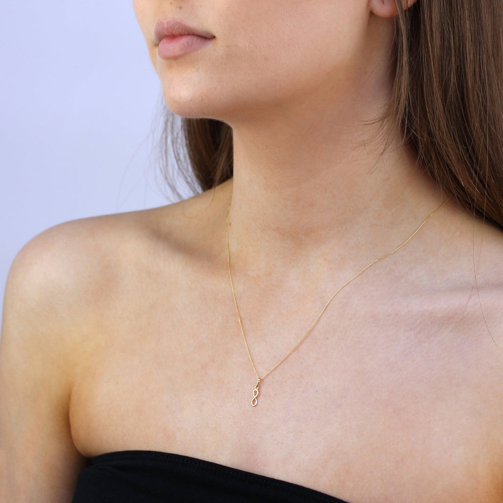 Halskette mit Unendlichkeitssymbol aus 9 Karat Gold, 40–50 cm
