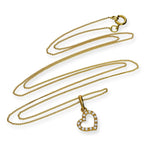 Halskette mit Anhänger aus 9 Karat Gold mit klarem Zirkonia-Kristall in Form eines Herzumrisses, 16–20 Zoll