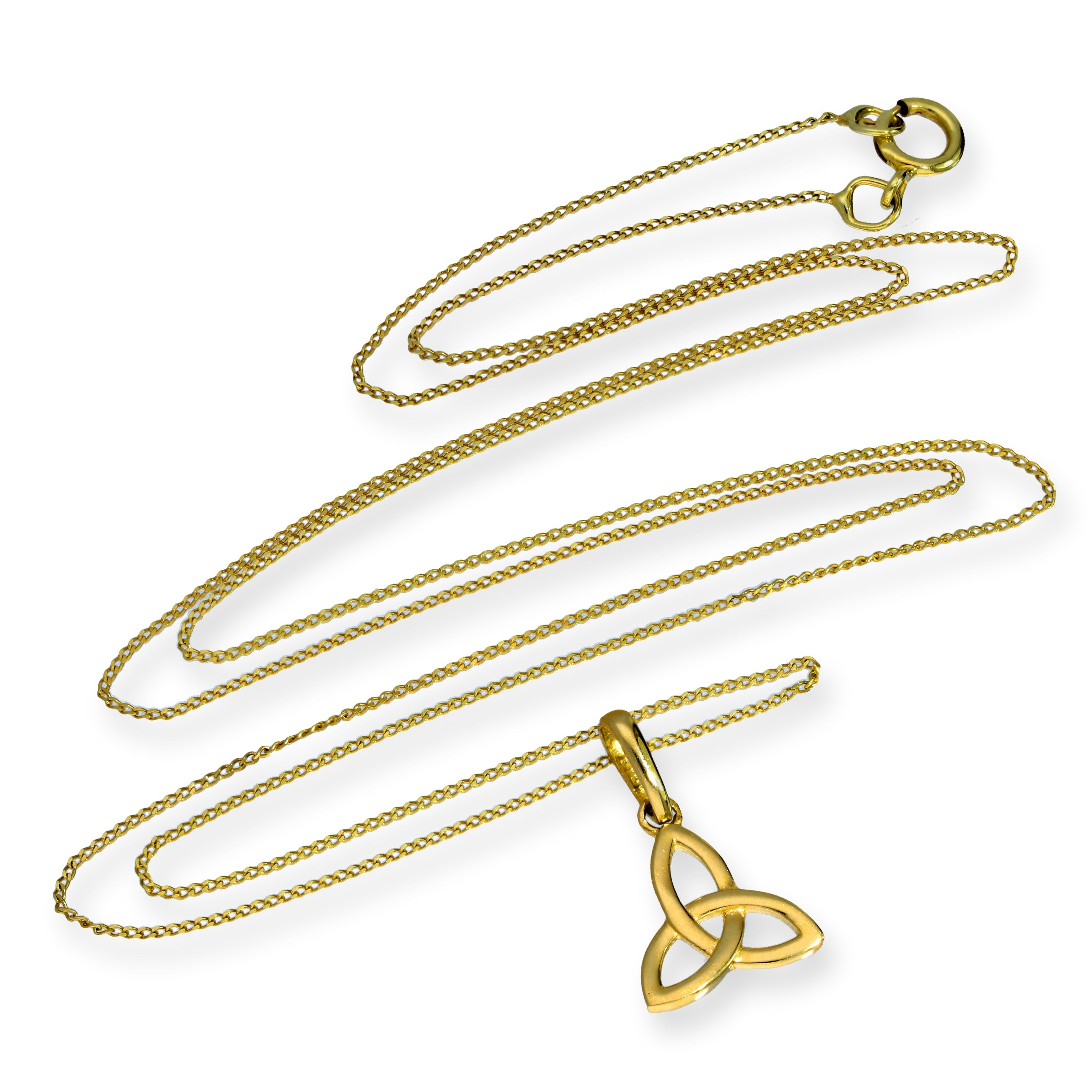 Halskette aus 9 Karat Gold mit Triquetra-Anhänger, 16–20 Zoll