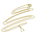 Halskette mit Wunschknochen-Anhänger aus 9 Karat Gold, 40–50 cm