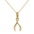 Halskette mit Wunschknochen-Anhänger aus 9 Karat Gold, 40–50 cm