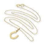 Halskette mit Anhänger aus 9 Karat Gold und klarem CZ-Kristall in Hufeisenform