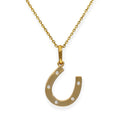 Halskette mit Anhänger aus 9 Karat Gold und klarem CZ-Kristall in Hufeisenform