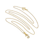Hängender Schreibschrift-Anhänger Buchstabe J aus 9 Karat Gold mit klarem Zirkonia an Kette, 40 - 50 cm