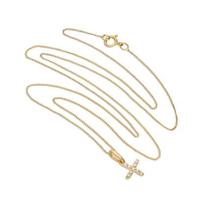 9 Karat Gold & Klar CZ Kristall Hängend Schrift Alphabet Buchstabe X Anhänger an 40,5 - 51cm Kette