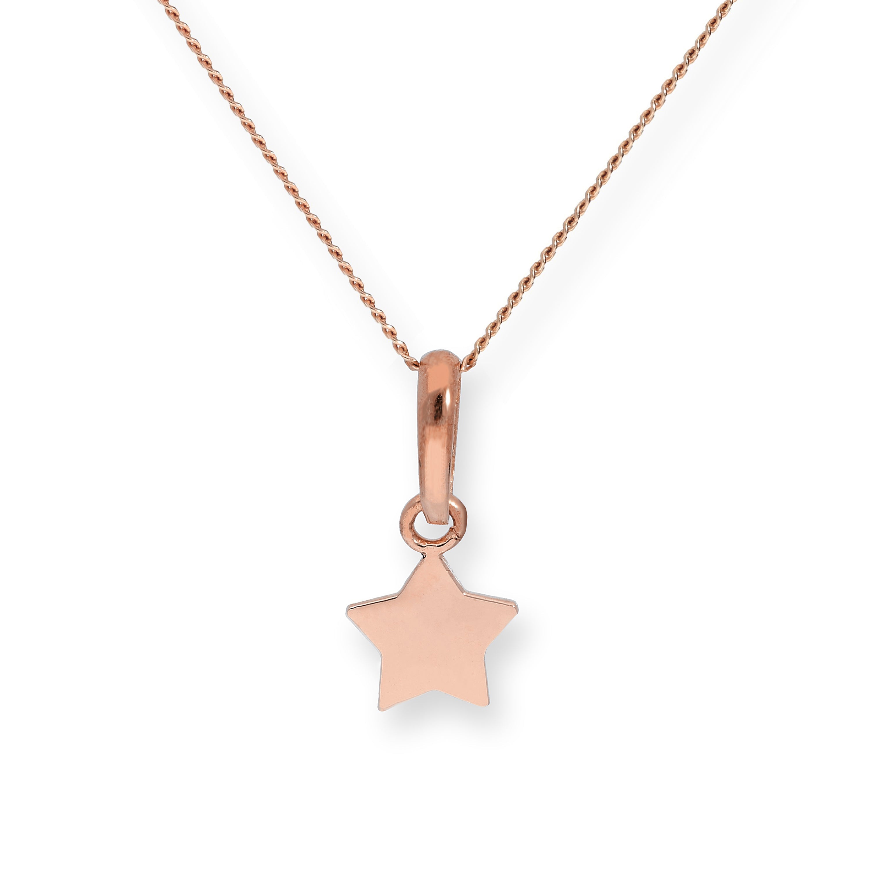 9 Karat Roségold Stern-Anhänger Halskette