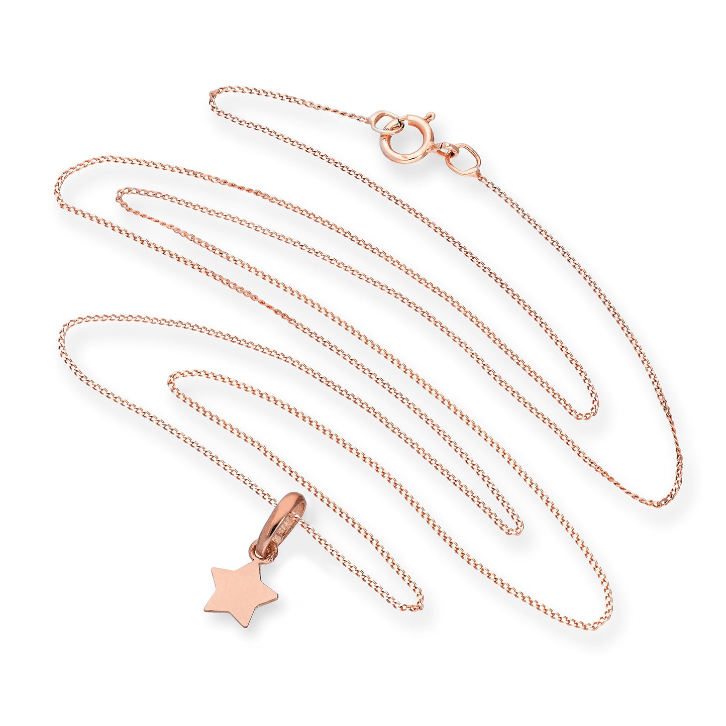 9 Karat Roségold Stern-Anhänger Halskette