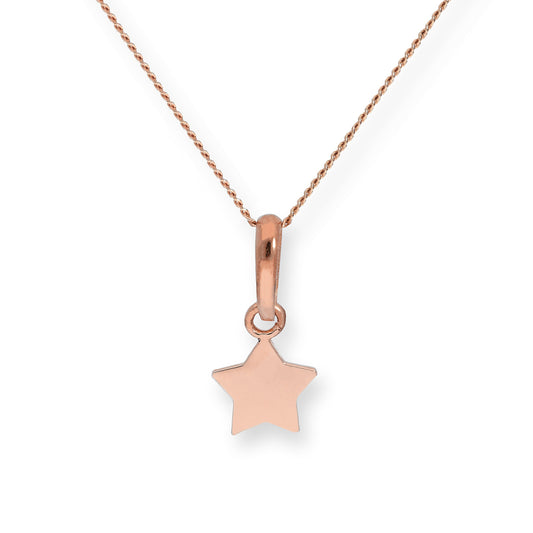 9ct Rose Gold Star Pendant Necklace