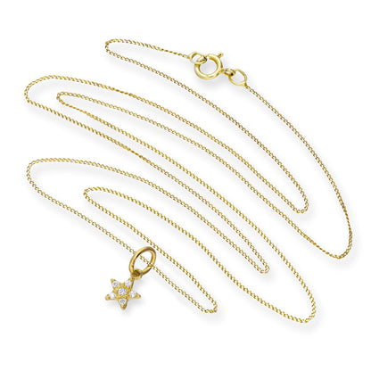 Halskette aus 9 Karat Gold mit Sternanhänger aus klarem Zirkonia