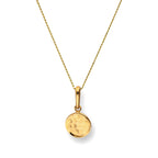 Halskette mit rundem Anhänger aus 9 Karat Gold mit gehämmerter Oberfläche