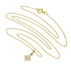 Halskette mit Anhänger aus 9 Karat Gold und klarem CZ-Kristall in Sternform
