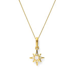 Halskette mit Anhänger aus 9 Karat Gold und klarem CZ-Kristall in Sternform