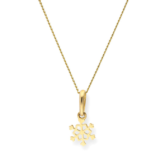 9ct Gold Snowflake Pendant Necklace