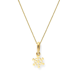 Halskette mit Schneeflocken-Anhänger aus 9 Karat Gold