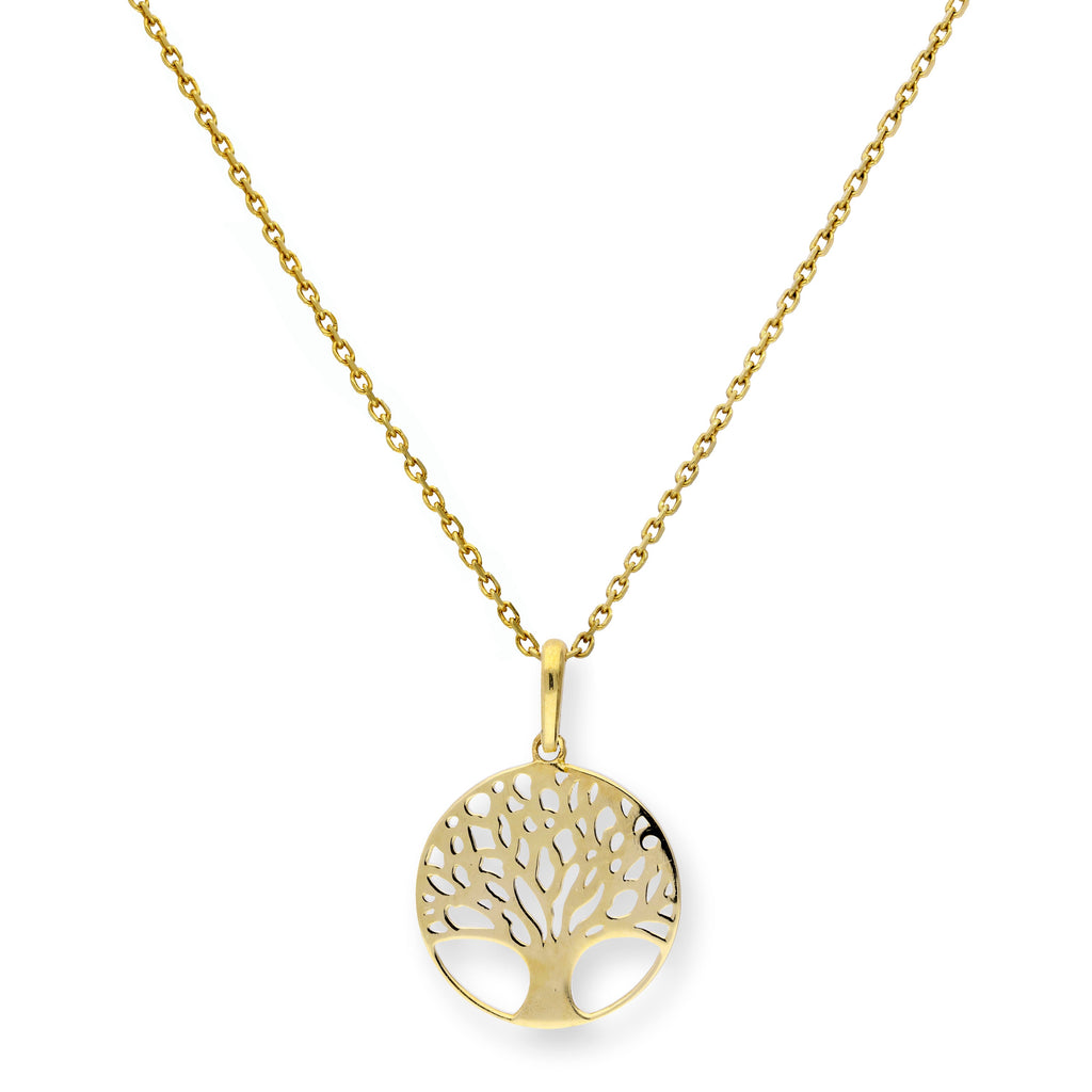Halskette mit Lebensbaum-Anhänger aus 9 Karat Gold