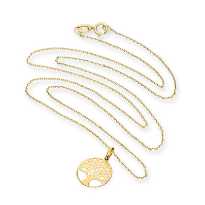 Halskette mit Lebensbaum-Anhänger aus 9 Karat Gold
